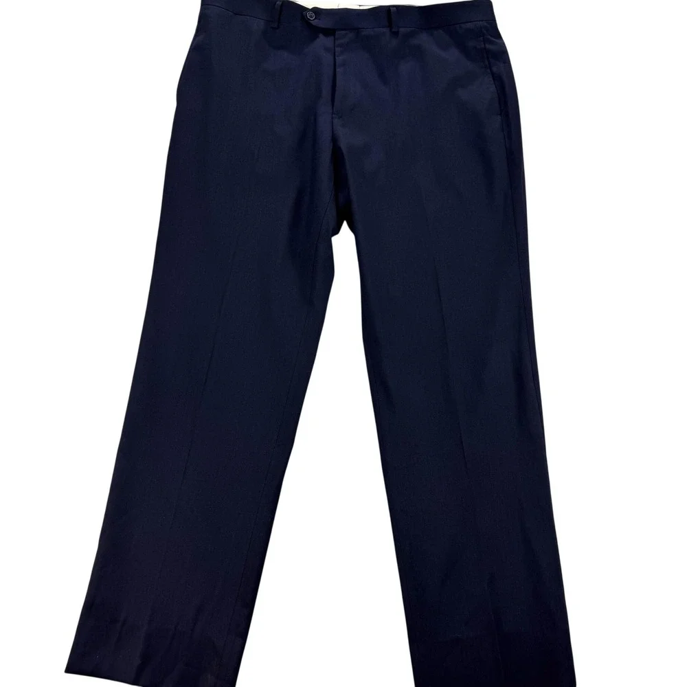 Bluffworks Gramercy Dress Pants Mens 31x29‎ Blue Slim Microfiber Travel Office
